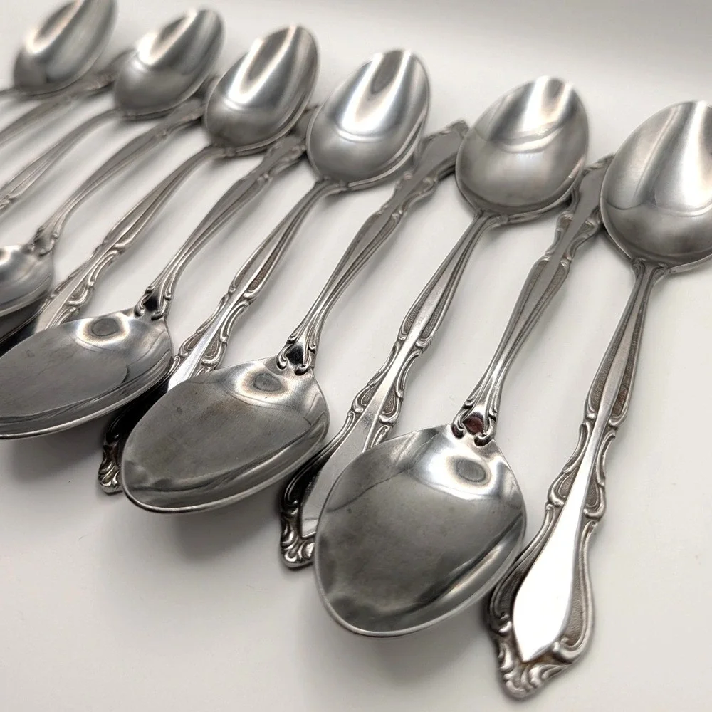 Stanley Roberts Stainless Auberge Tablespoons Scroll Pattern Set of 11 Japan